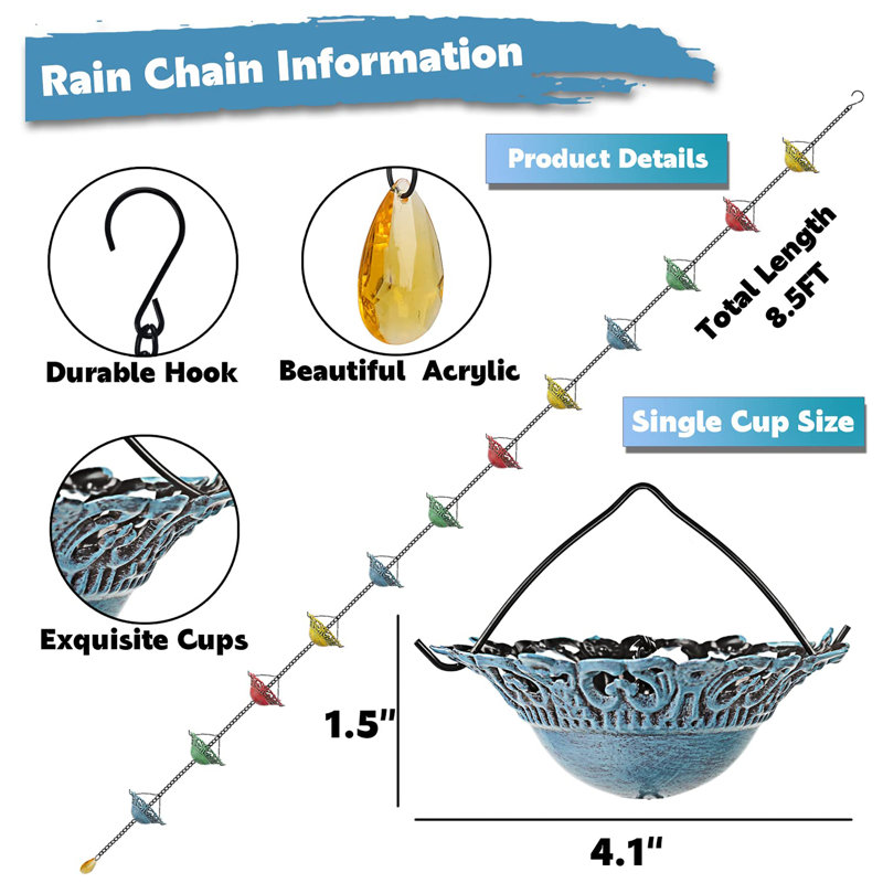 Chaîne de pluie 8,5 pi