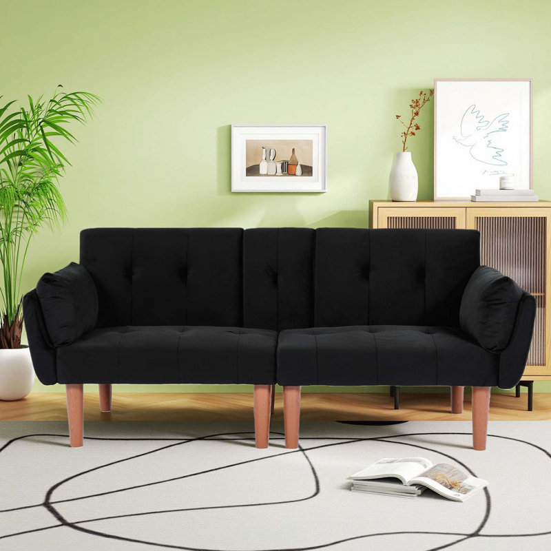 Canapé double pliable avec revêtement en velours doux