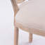 Chaise de salle à manger en bois massif de style français avec dossier en rotin et siège en lin, ensemble de 2 pour un usage quotidien élégant.