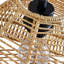 Lampe sur pied en fer noir, lampadaire en rotin tissé rustique Boho pour coin lecture et bureau (ampoules non incluses)