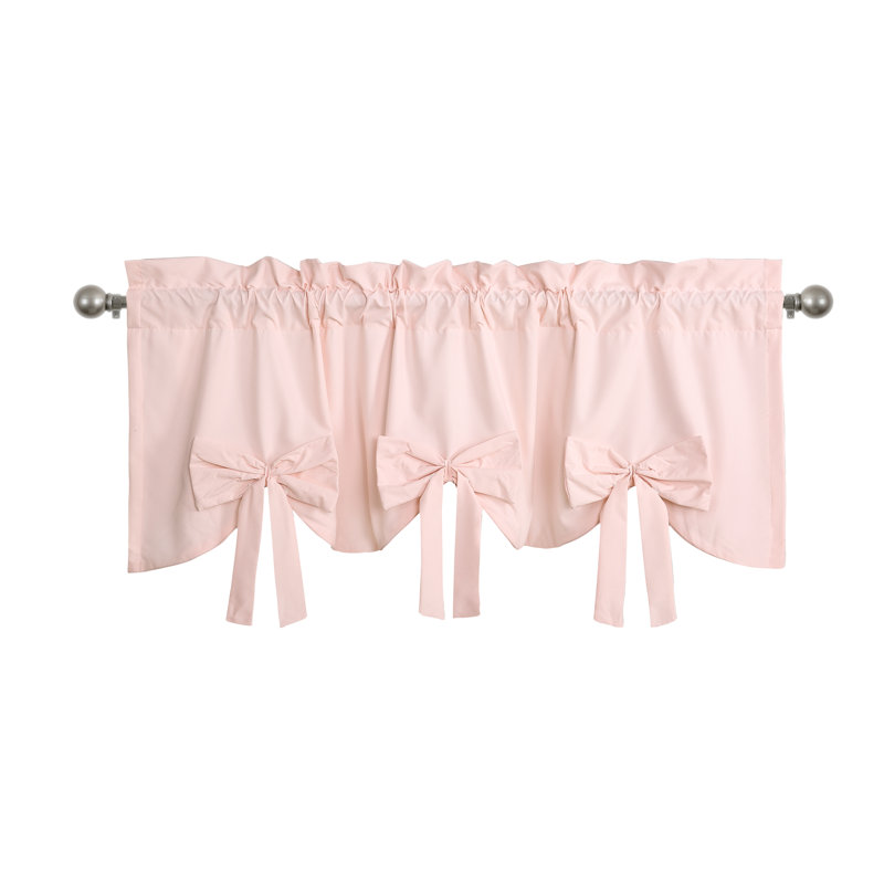Lush Decor Melody Bow Single Window Valance, Blush
