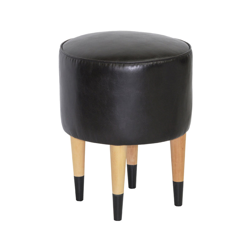 Solid + Manufactured Wood Accent Stool, Black