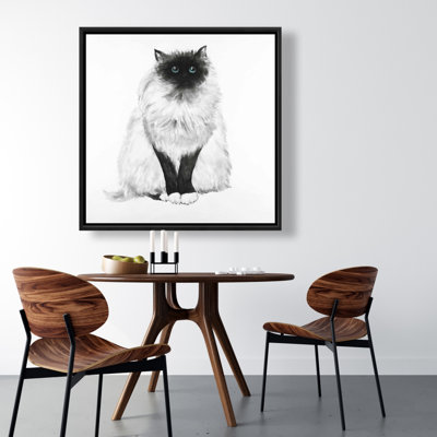 «Blue Eyes Fluffy Siamese Cat» sur toile
