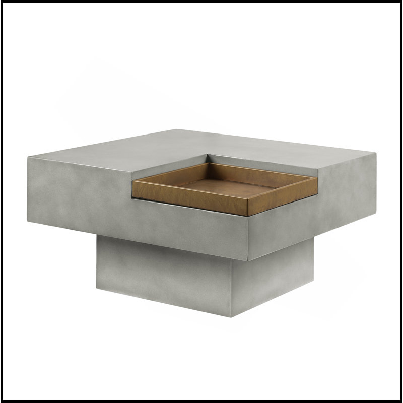 Table basse Kailano, finition gris patiné