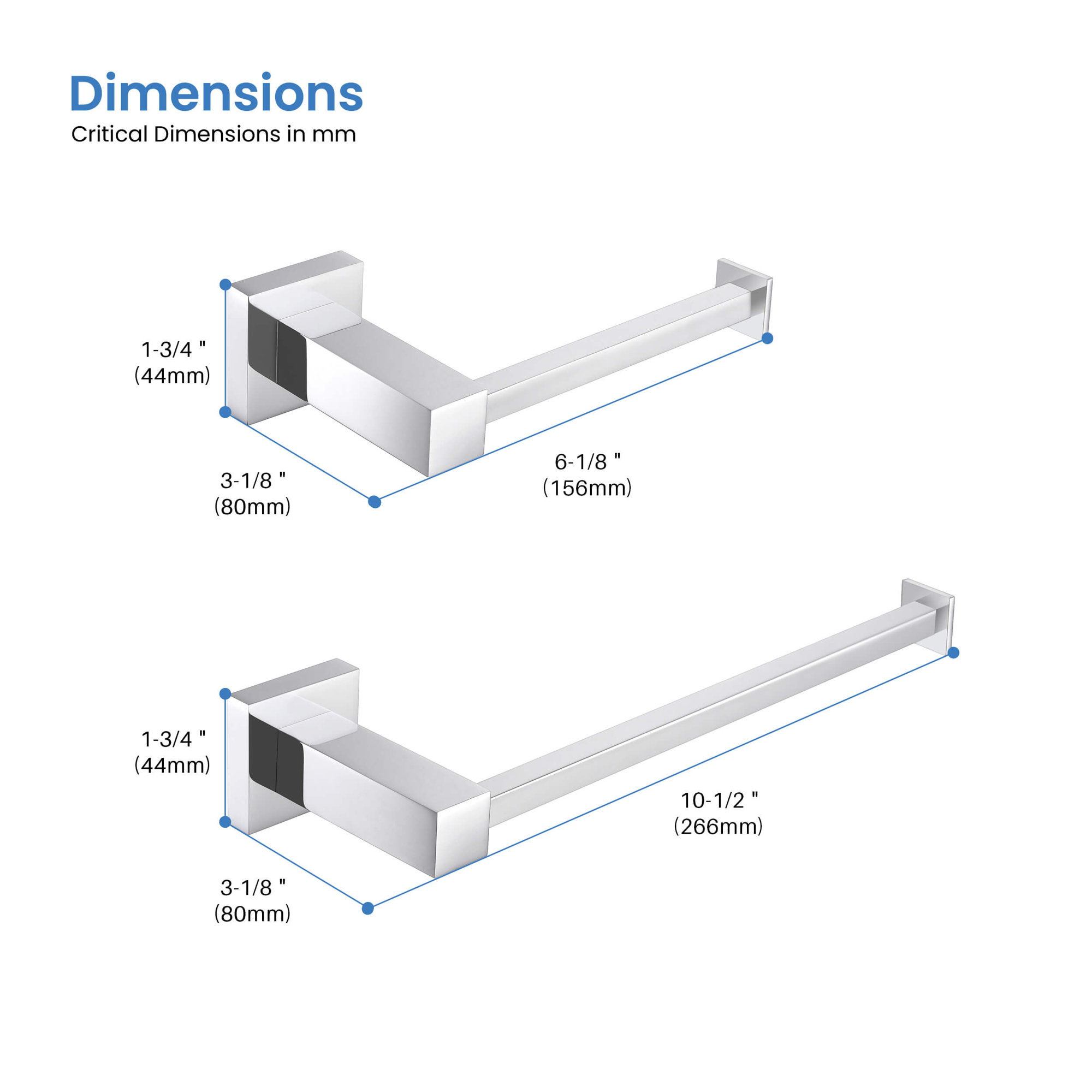 2 - Piece Bathroom Hardware Set, Chrome