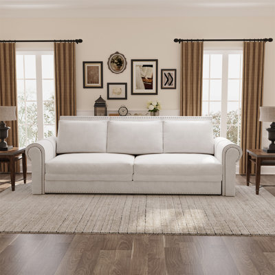 Chesterfield Sofa,93.7" King Pull Out Sofa Bed, 3-In-1 Velvet Convertible Sleeper Sofa With Nailhead Trim & Rolled Arm,Multi-Functional Sofa Bed For Living Room,Bedroom,Apartment,Office