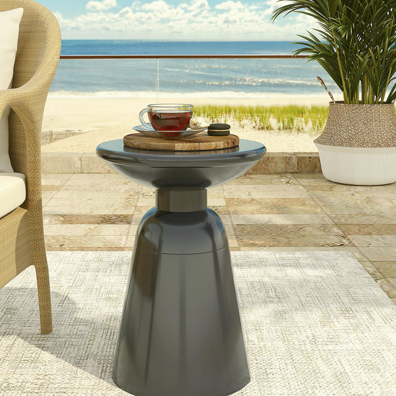 Table d'appoint d'extérieur en métal, Marine