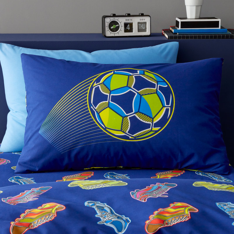 Bright Football Reversible Duvet Cover Set, Double