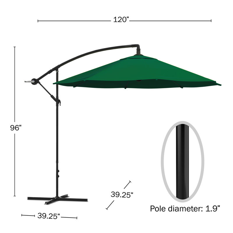304.8cm Cantilever Parasol, Hunter Green