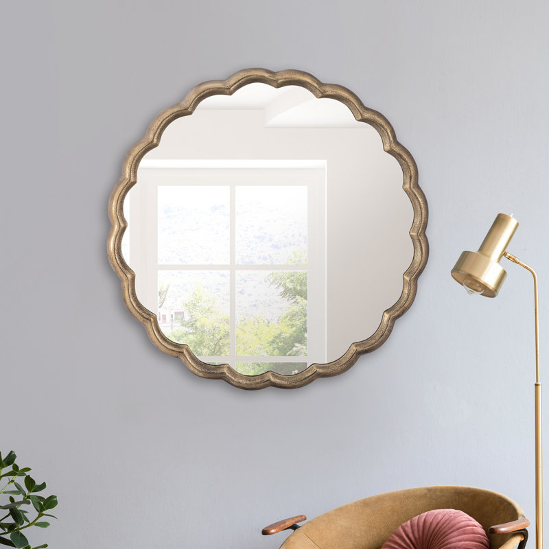 Aluminum Wave Mirror Medium, 32" x 32", Gold