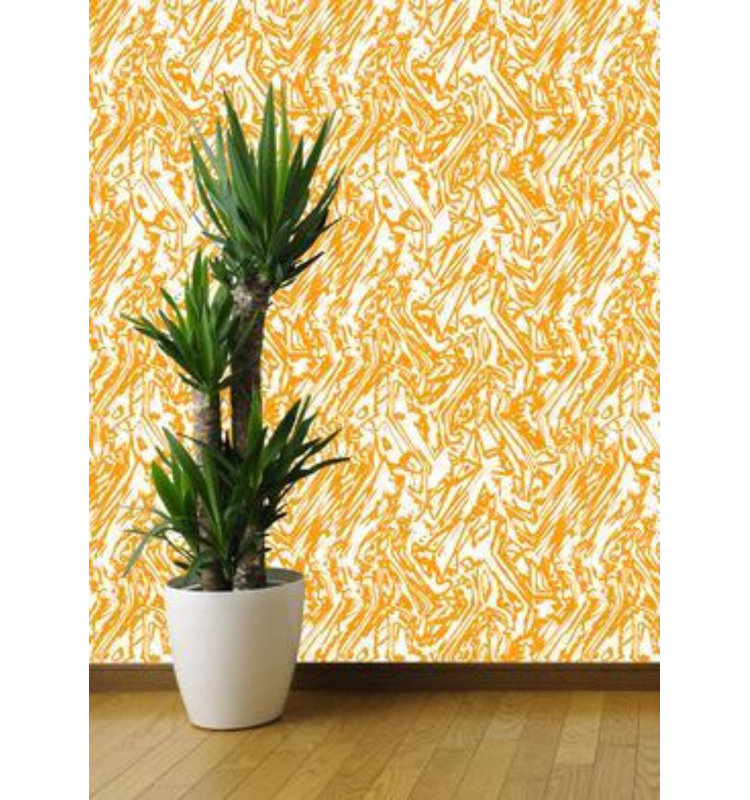 Rouleau de papier peint mat de qualité supérieure en marbre, Tangerine, Peel & Stick
