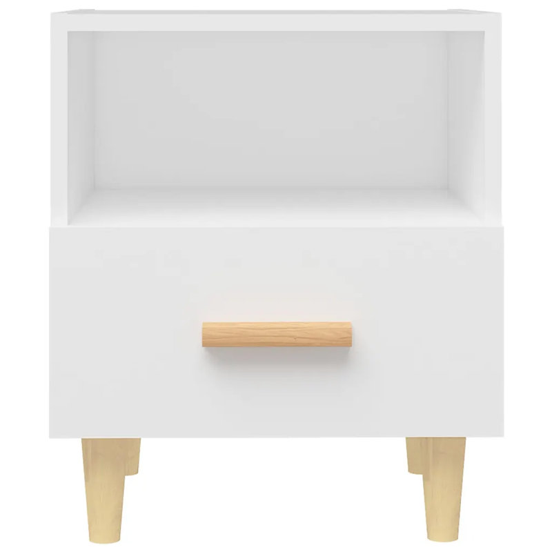 Marazi 40cm W Bedside Table, White, Individual