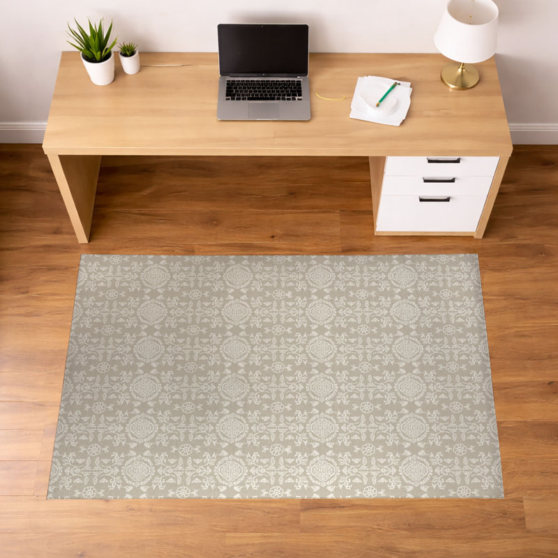 Tapis de bureau léger Aubry, H 0,1 po x l 84 po x P 60 po, Ivoire ivoire