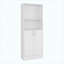 Armoire de cuisine blanche à 2 portes, armoire de plancher autoportante avec tablettes réglables pour la cuisine, le garde-manger, le bureau et le garage