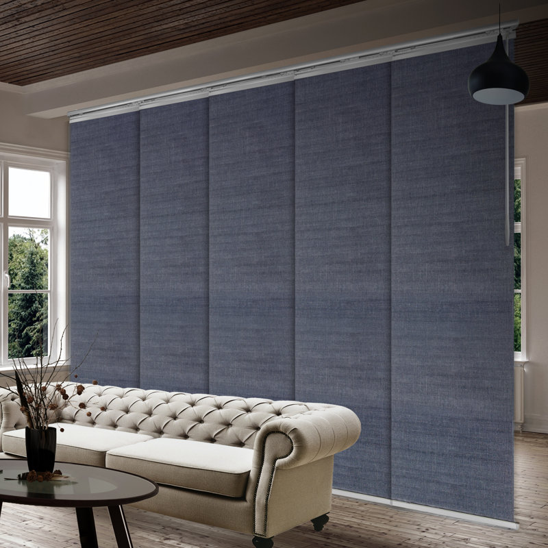 Cadet 6-Panel Single Rail Panel Track Extendable 98"-130"W x 94"H, Panel width 23.5", 66"W x 94"L, Navy Blue