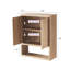 Armoire murale de buanderie l 24 po avec portes réglables et tablette ouverte VANIRror, chêne naturel