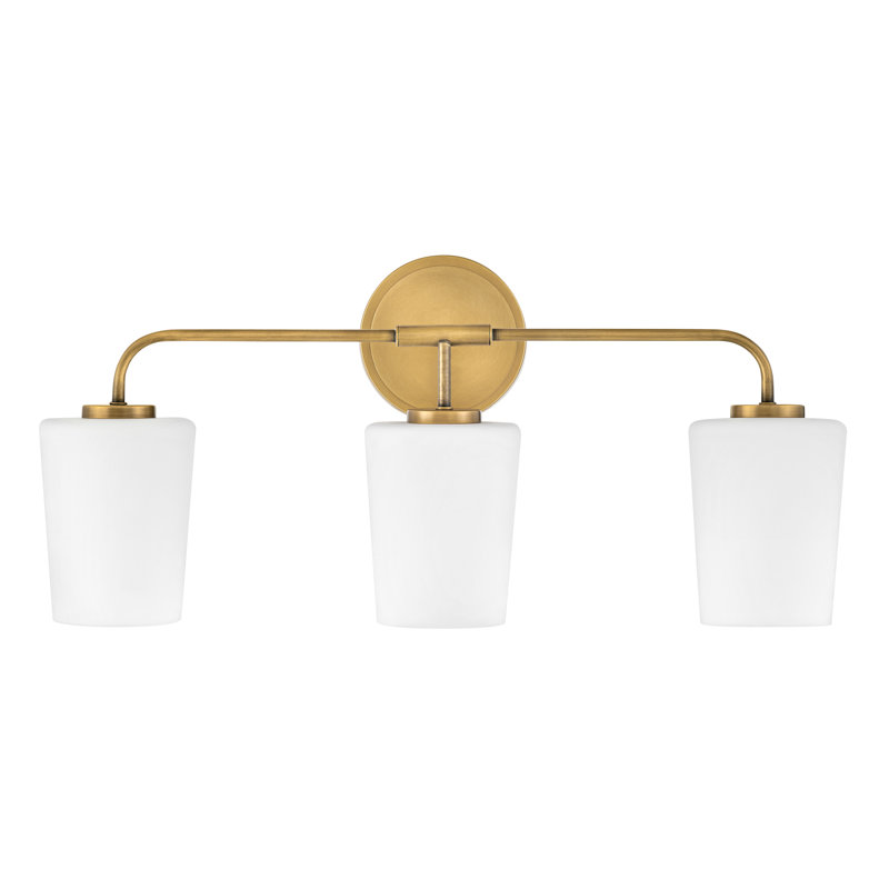 Éclairage pour salle de bain à intensité variable 3 lumières Fitz, Laiton laqué