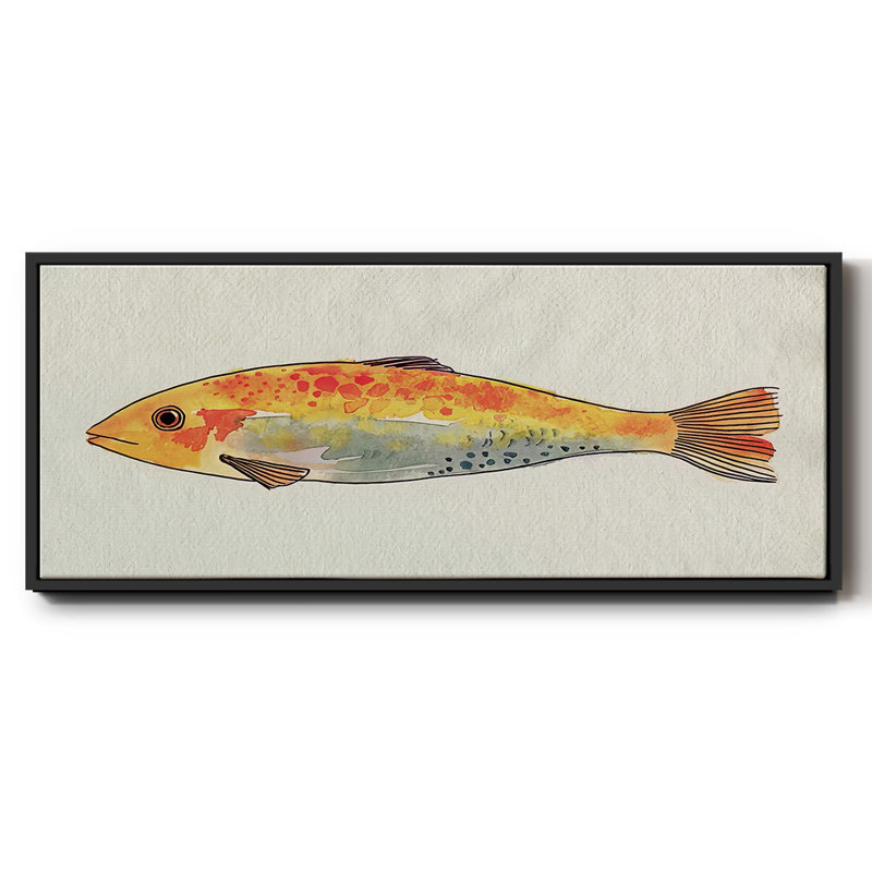 Poisson fantaisiste II - toile encadrée, H 12 po x l 30 po