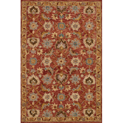 Asan Looped / Hooked Wool Floral Indoor Rug