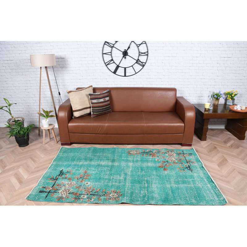 Tapis décoratif rétro vintage turc vert idéal pour la décoration de salon et un cadeau parfait pour elle