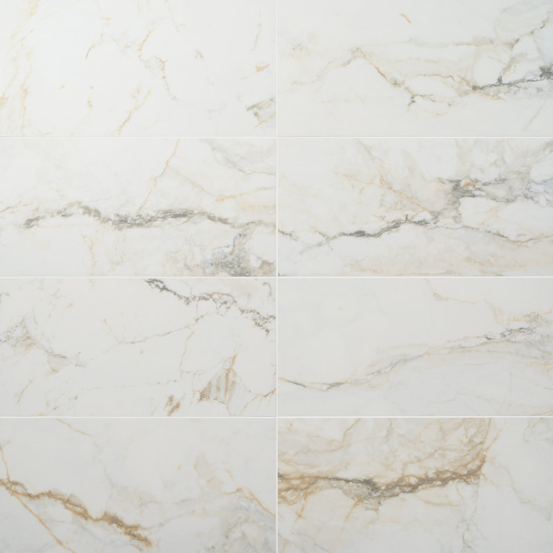 Calacatta Macchia 12X24. Marble Look Matte Porcelain Floor And Wall Tile