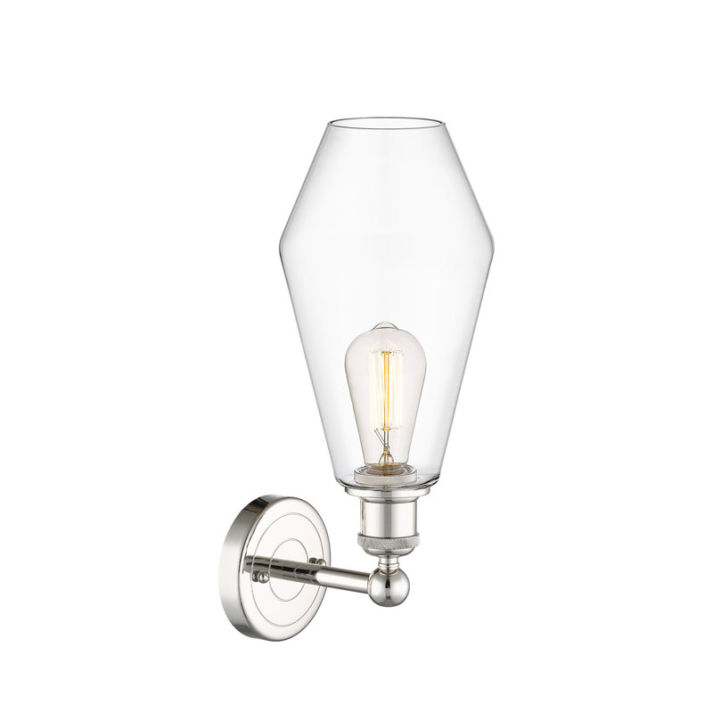 Amylea Armed Sconce, Clear, Polished Nickel