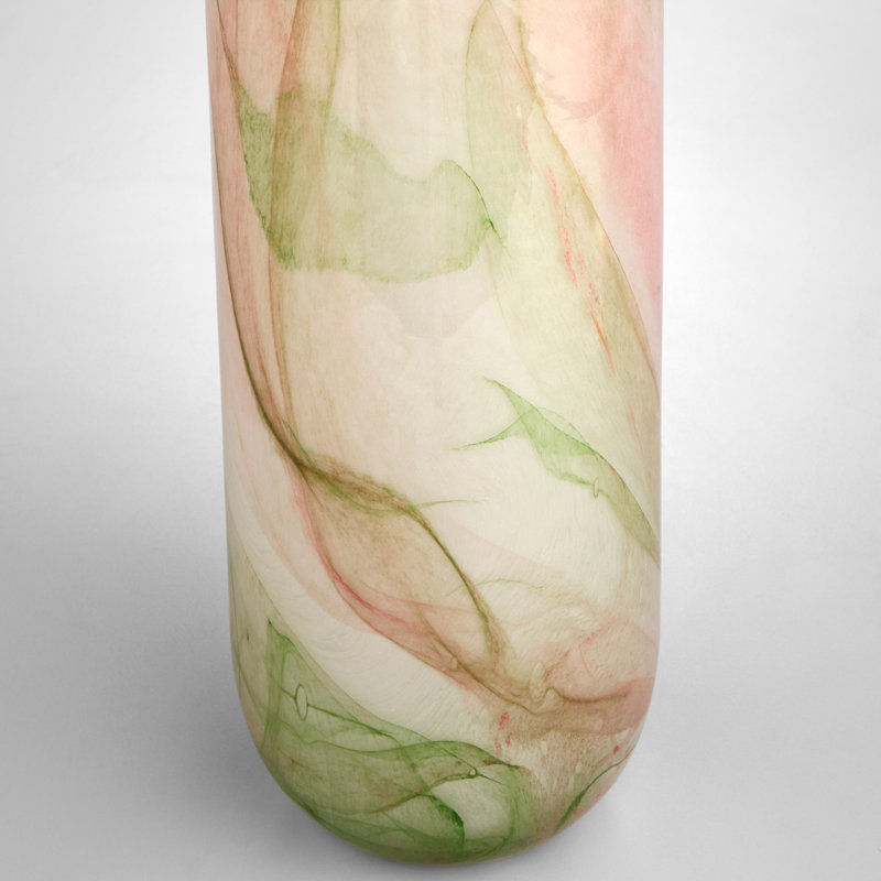 Fern Handmade Glass Table Vase, 18" H x 5.5" W x 5.5" D