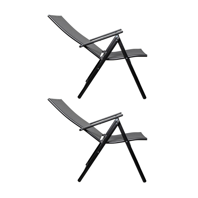 Folding Patio Dining Armchair, Black