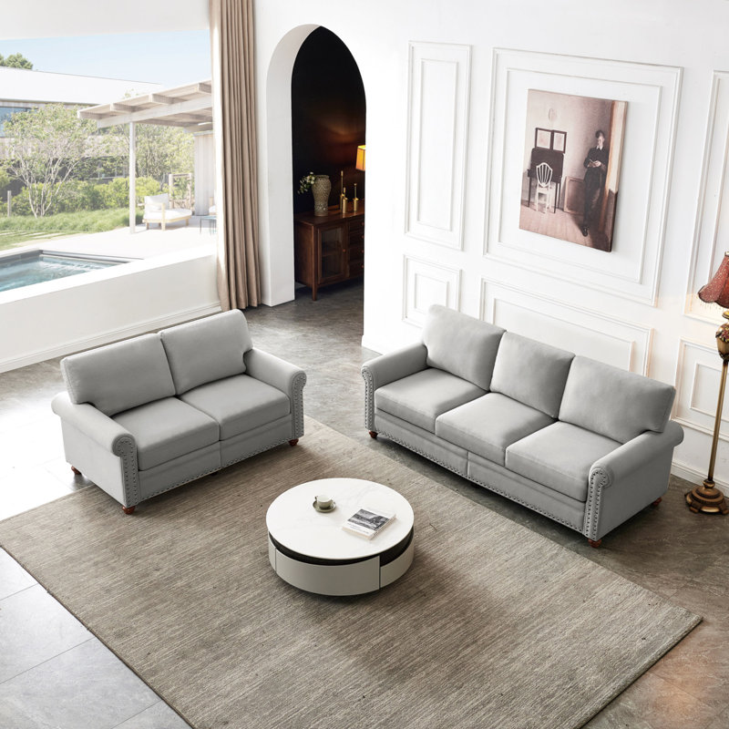 Sheredan Upholstered 82.68'' Sofa, Gray Fabric