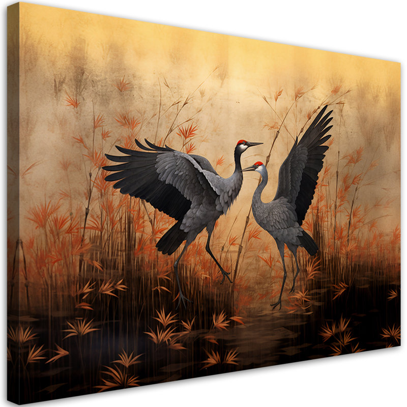 Crane Nature And Birds - No Frame Print on Canvas