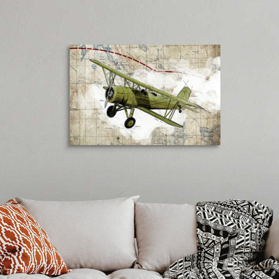 Biplane, impression d’art graphique sur toile