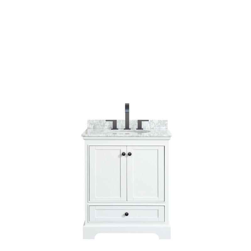 Ensemble de meuble-lavabo simple 30 po Deborah, Blanc, Noir mat