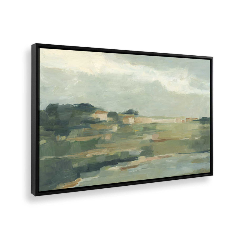 Reproduction d'art sur toile, "Paysage champêtre européen" par Ethan Harper, Cadre flottant sans passe-partout, Noir