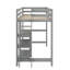 Lit mezzanine simple en bois avec tablettes, bureau et tableau d'écriture-1648960231