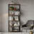 Freestanding 6-Tier Open Bookshelf with Back Panels & Side Bookends