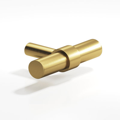 Round, Collared T Cabinet Knob With Straight Post