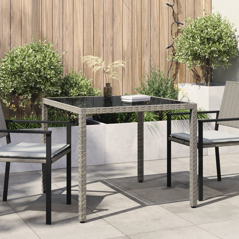 Bryshawn Metal Outdoor Dining Table , cm W 90cm cm D, White, 75cm H x 90cm W x 90cm D, Grey