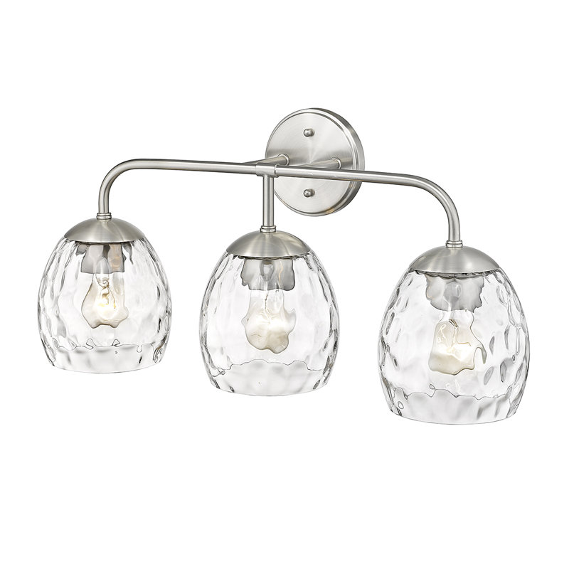 Éclairage pour meuble-lavabo à 3 lumières à intensité variable Kelsey-Jo, Nickel brossé