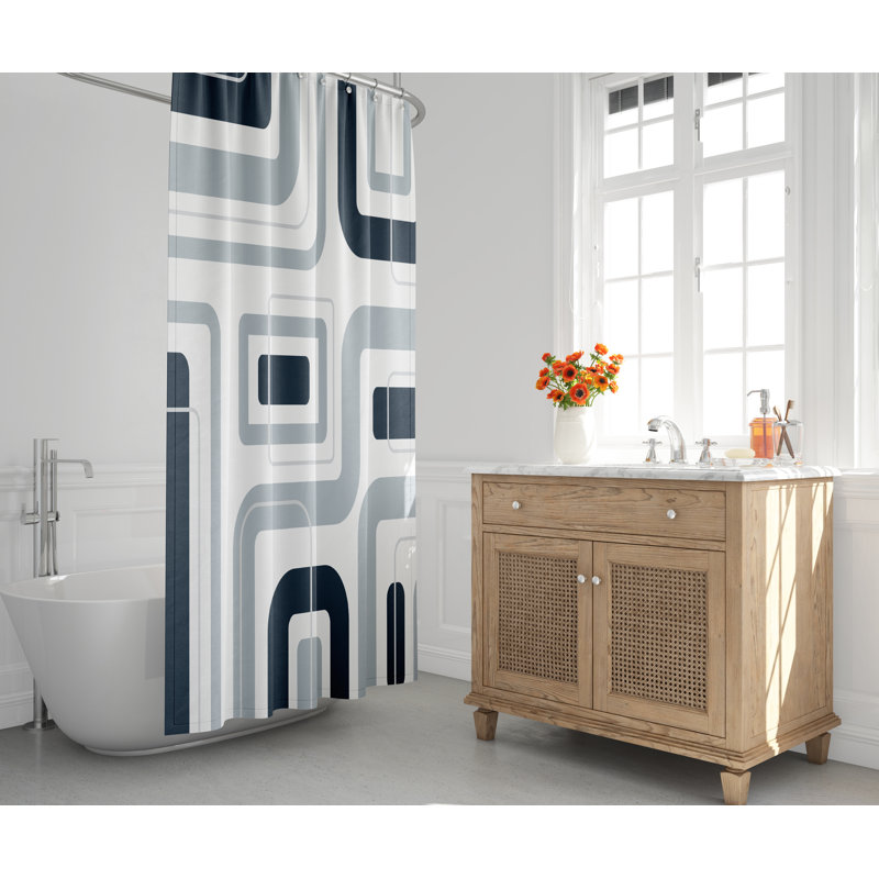Rideau de douche Ingo Mid-Century, gris