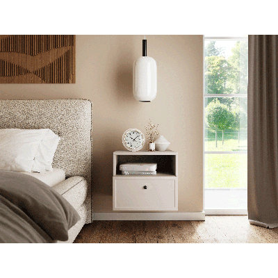 Bagga 45cm W Manufactured Wood Bedside Table