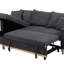 Canapé-lit modulaire réversible tissé avec méridienne avec rangement