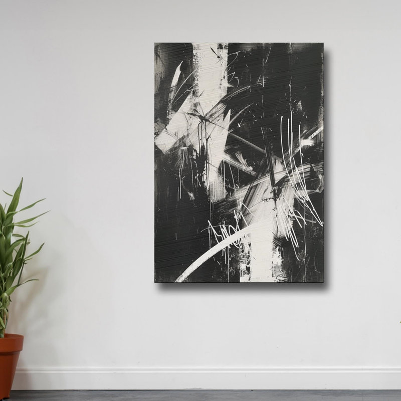 Black White Graffiti Wall Art 36×24 in at Studio Loft Space