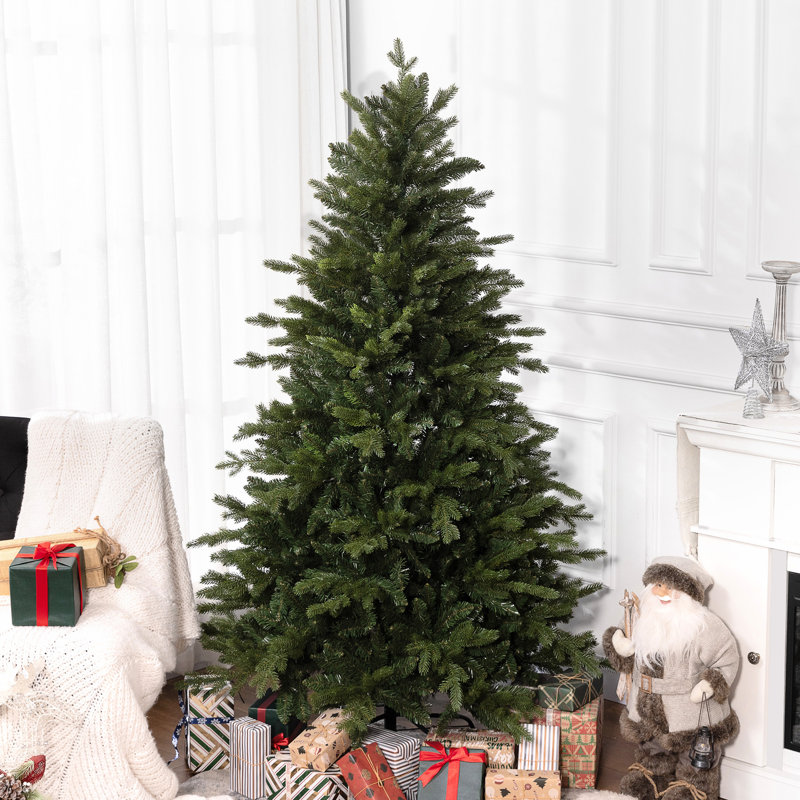 Arbre de Noël 70,9 po, conception à charnières, ignifuge pour arbre de maison avec 1821 pointes, ignifuge, décor