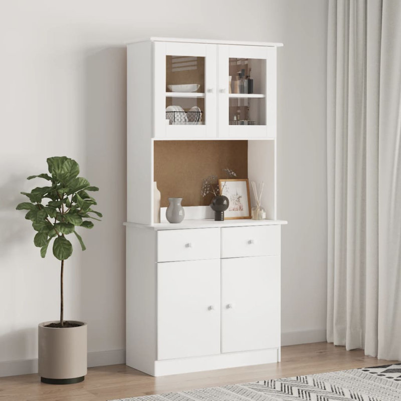 Minhazul 77cm Solid Wood Sideboard, White