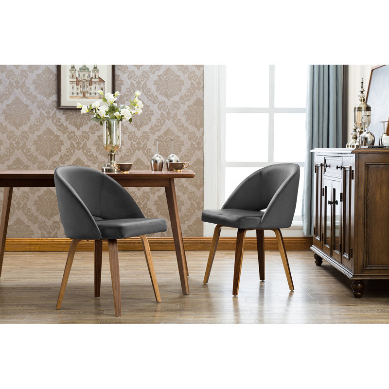 Chaise avec accoudoirs en velours Dahmari, Gris