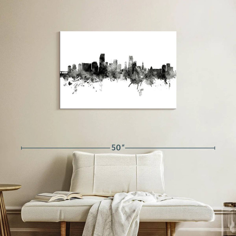Silhouette de Sirci Miami, Floride, horizon V, H 24 po x l 36 po
