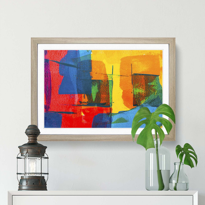 Abstract Art Painting Vol.42 by S.Johnson - Picture Frame Painting Print, Oak Framed, 27cm H x 36cm W x 2cm D
