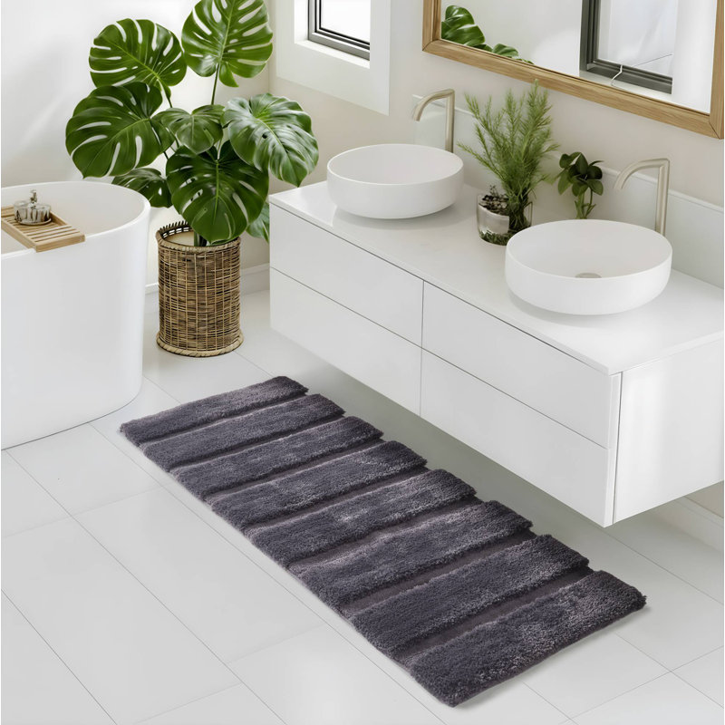 Tapis pour salle de bain 1500 pi3, Gris, L 24 po x L 58 po