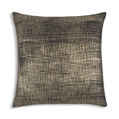 Cloud9 Design Mira Cotton Pillow 24" X 24" Textured Decorative Cushion with Gold Foil Metallic Detail Modern Glam Style