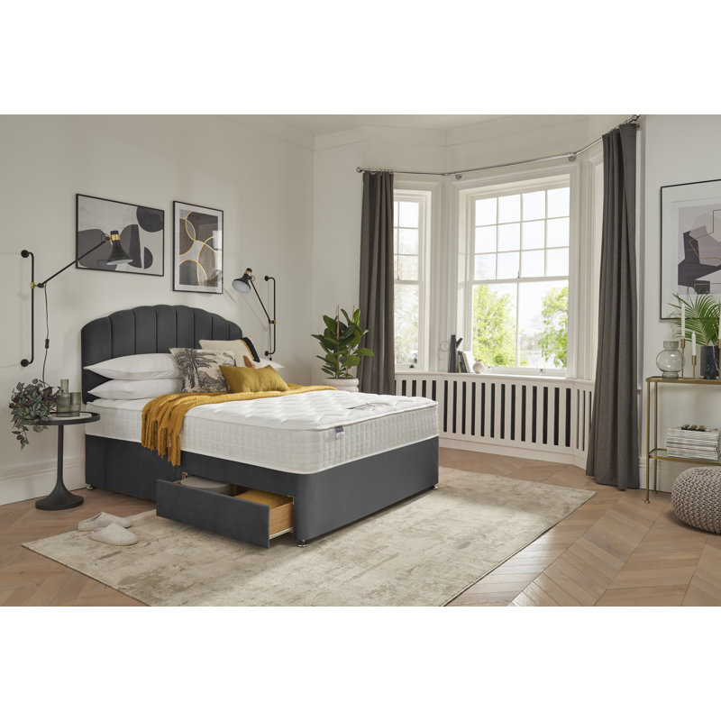 Merlin Upholstered Headboard, Charcoal Velvet, Kingsize (5')